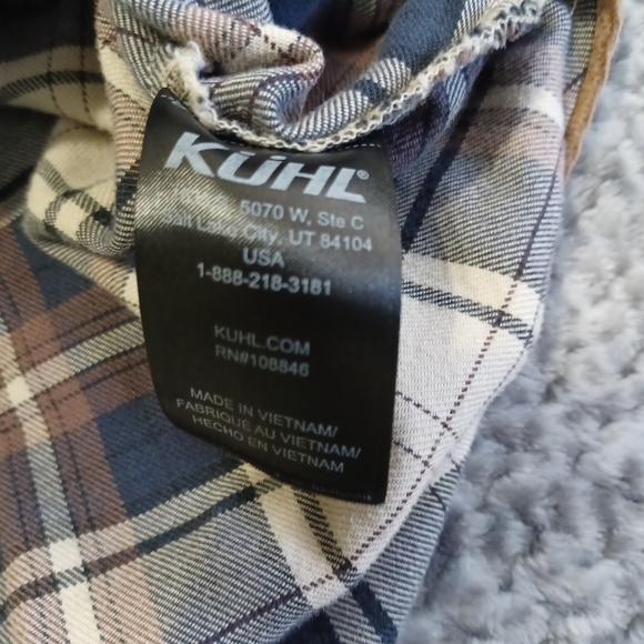 Kuhl Womens Tess Flannel Long Sleeve Shirt Snap Button Sz L Corduroy Cuffs Gorpc - Picture 6 of 13